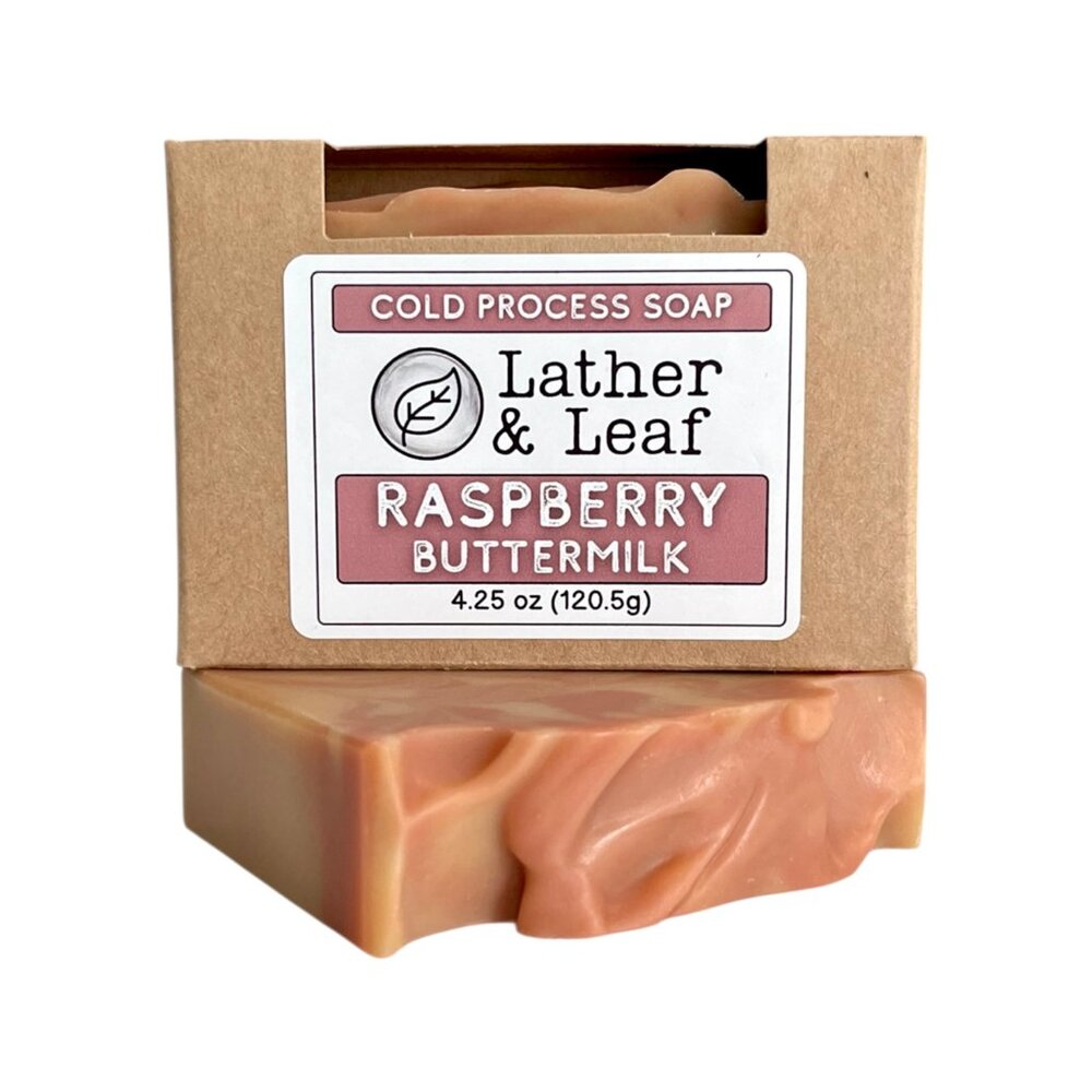 Raspberry Buttermilk Cold Process Soap Natural Handcrafted Artisan Soap Bar